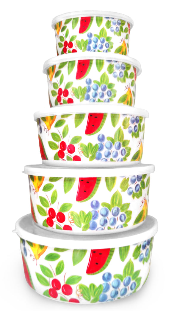 JGO 5 MIXING BOWLS REDON. MELA. FRUTAS SKU : 003-078-002