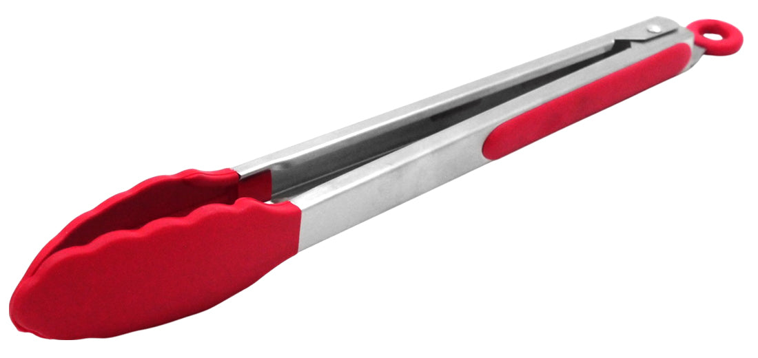 PINZA SILICON Y AC. INOX 12" COLOR ROJO SKU : 020-001-083