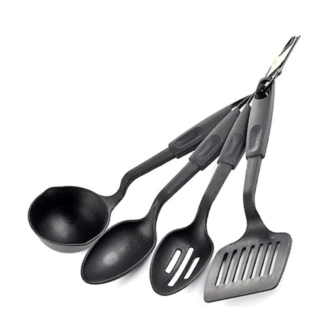 JUEGO DE 4 UTENSILIOS DE COCINA COLOR NEGRO SKU : 021-003-001