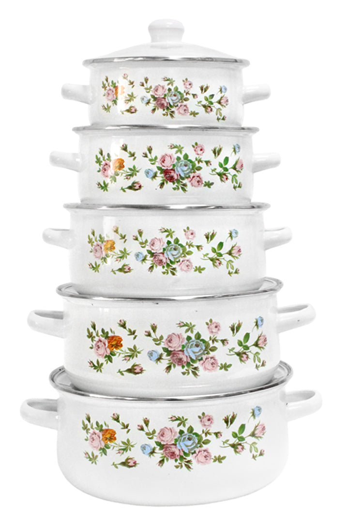 JGO. 5 OLLAS 16,18,20,22,24CM T/V FLORES SKU : 043-037-003