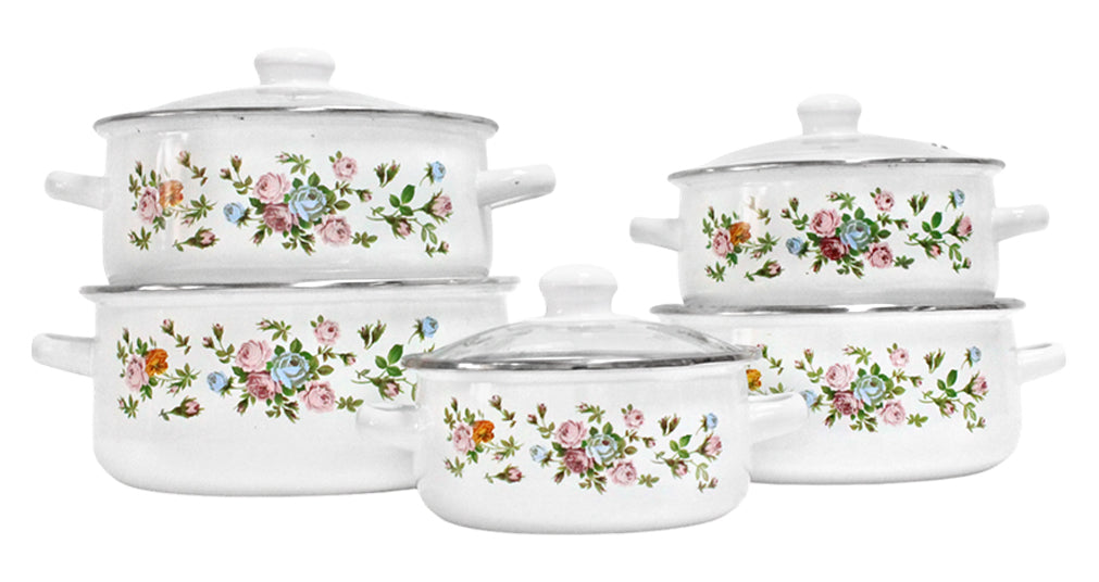 JGO. 5 OLLAS 16,18,20,22,24CM T/V FLORES SKU : 043-037-003