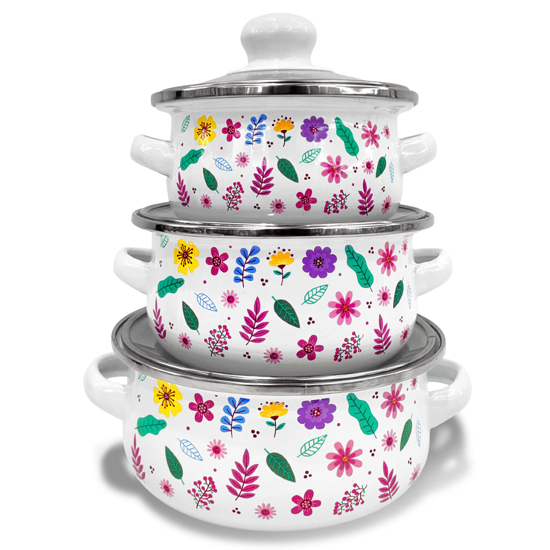 SET 3 OLLAS PELTRE TV 12,14,16CM DECFLORES SKU : 043-042-003