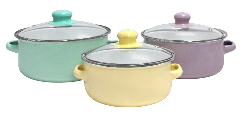 JGO. 3 OLLA 16,18,20CM T/V PASTEL PELTRE SKU : 043-049-001