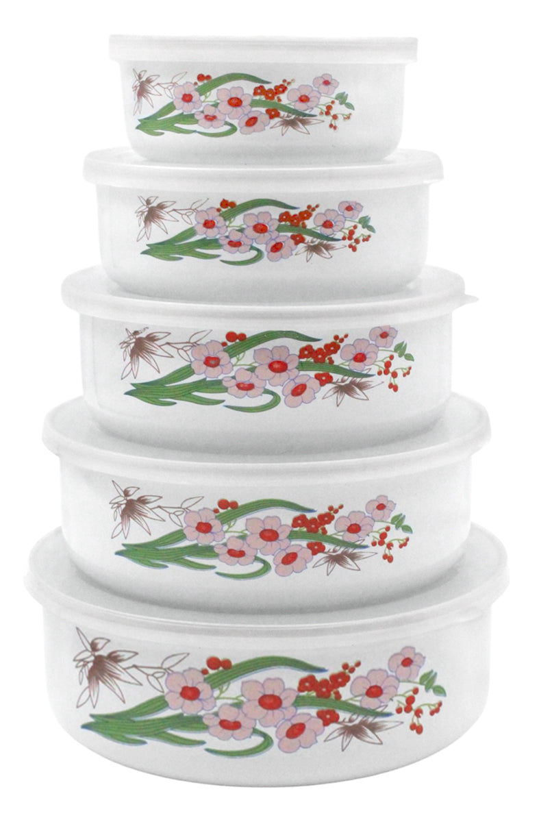 JGO 5 MIXING BOWL PELTRE DECO FLORES SKU : 043-070-001