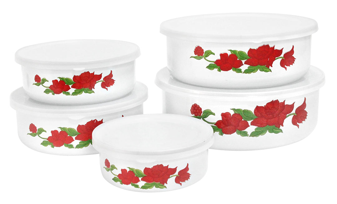 JGO 5 MIXING BOWL PELTRE DECO ROSAS SKU : 043-070-002