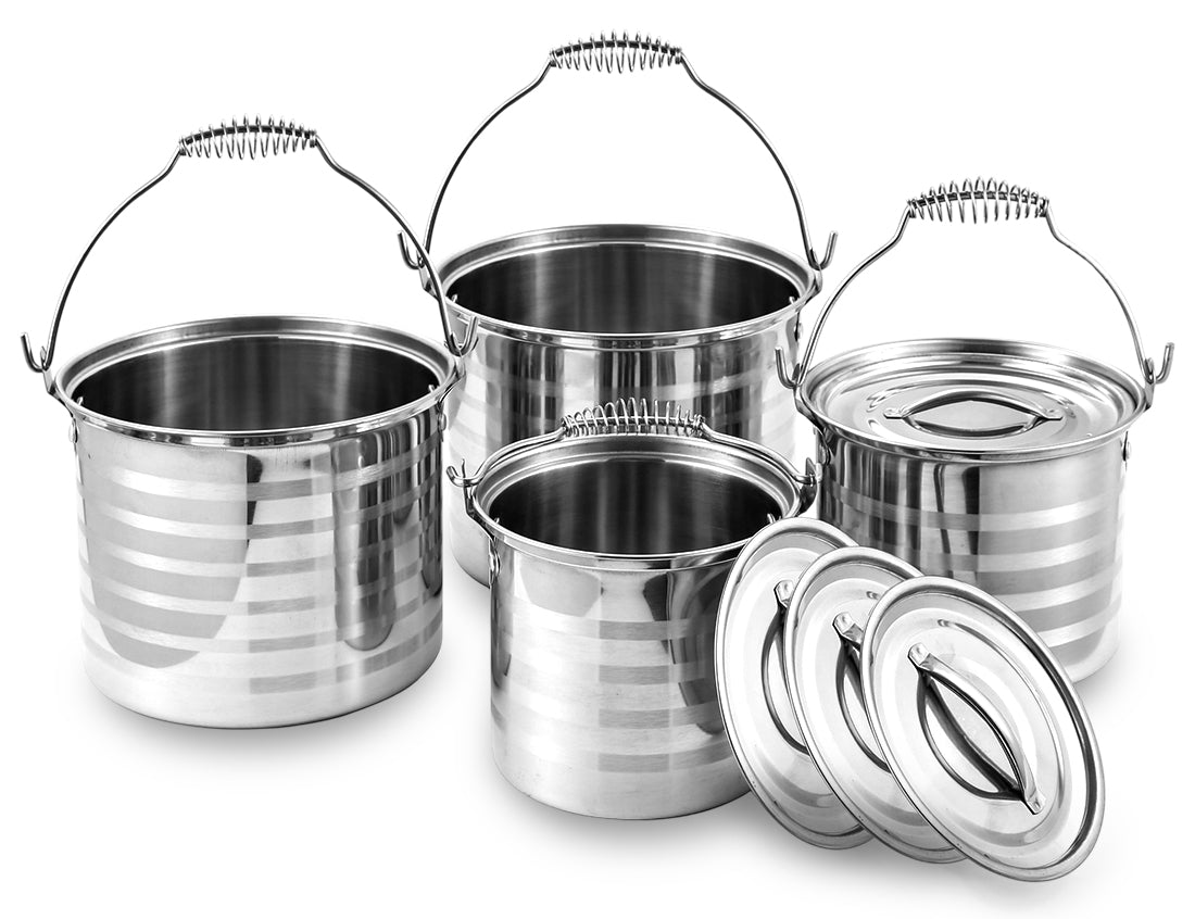 STOCKPOT 1.81L,2.7L,4.27L,4.87L AC.INOX SKU : 049-101-003