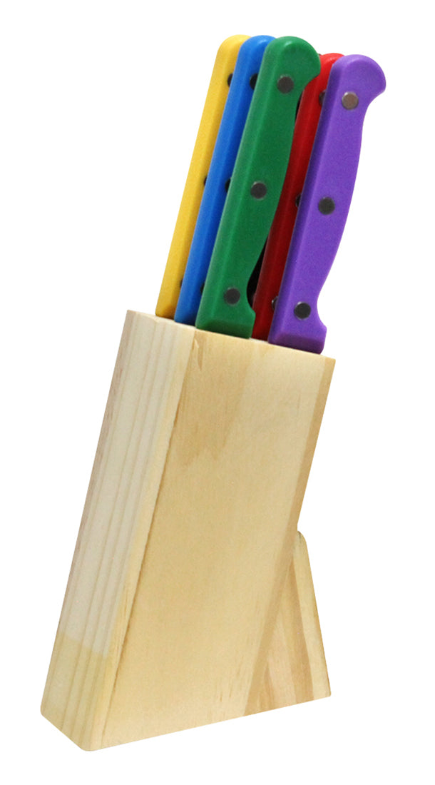 JGO 6 CUCHILLOS COLOR MED HOJA C/ B MADE SKU : 050-001-007