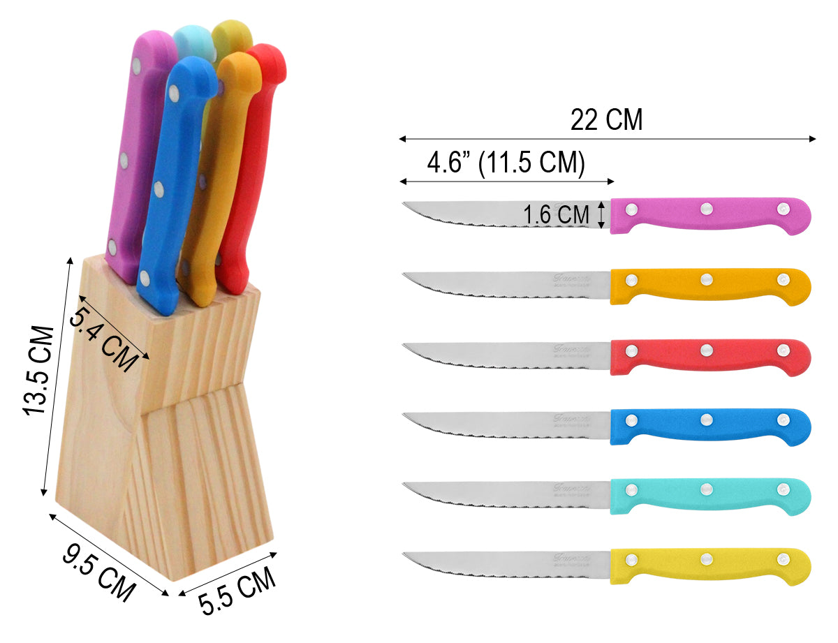JGO. 6 CUCH. FILETERO MGO. COLOR BASE MD SKU : 050-001-011