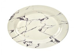 PLATO OVALADO 12" MELAMINA MARMOL SKU : 103-018-002