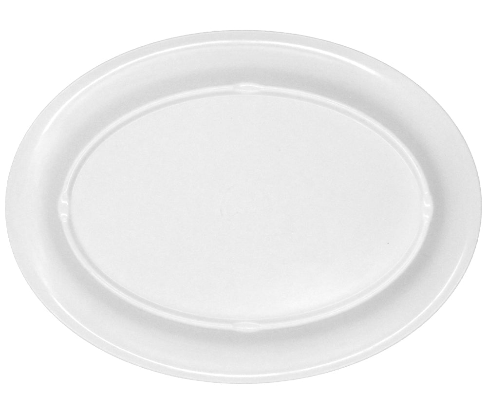 PLATO OVALADO 12" MELAMINA BLANCA DIAMANTE SKU : 105-009-102