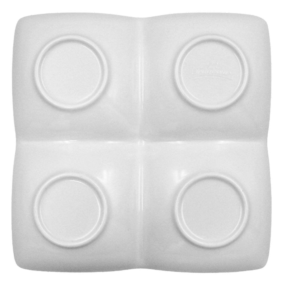 PLATO CUATRO SECC. 7" MELA. BLANCA DIAM. SKU : 105-009-166
