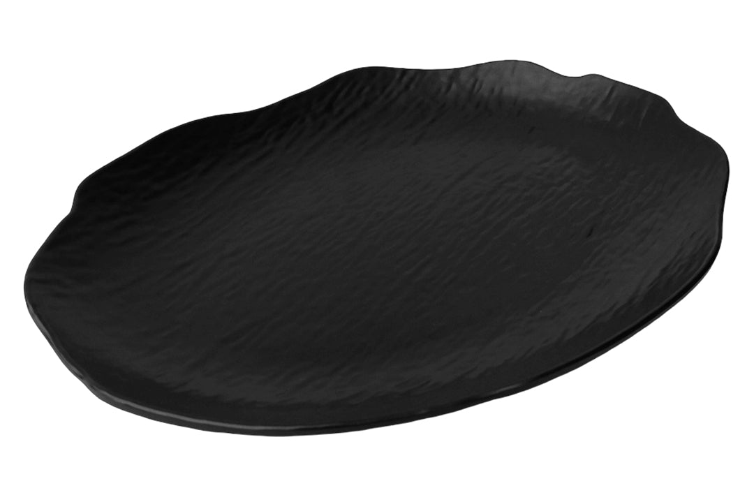PLATO OVALADO 12" MELA NEGRA C/TEXTURA SKU : 105-052-001