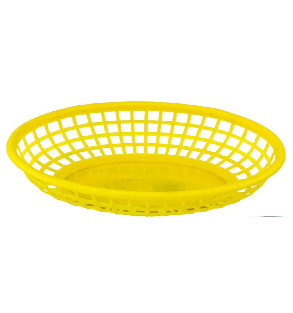 CANASTA FAST FOOD OVAL 23X15X4CM, AMARIL SKU : 121-001-004