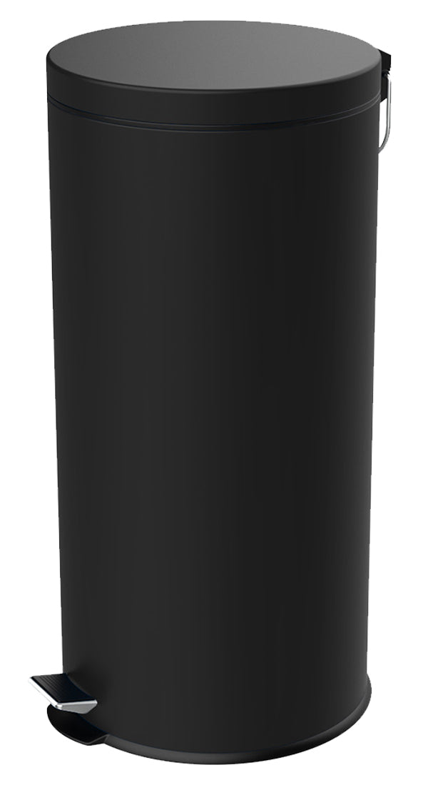 BOTE DE BASURA 30L NEGRO METALICO SKU : 130-004-030