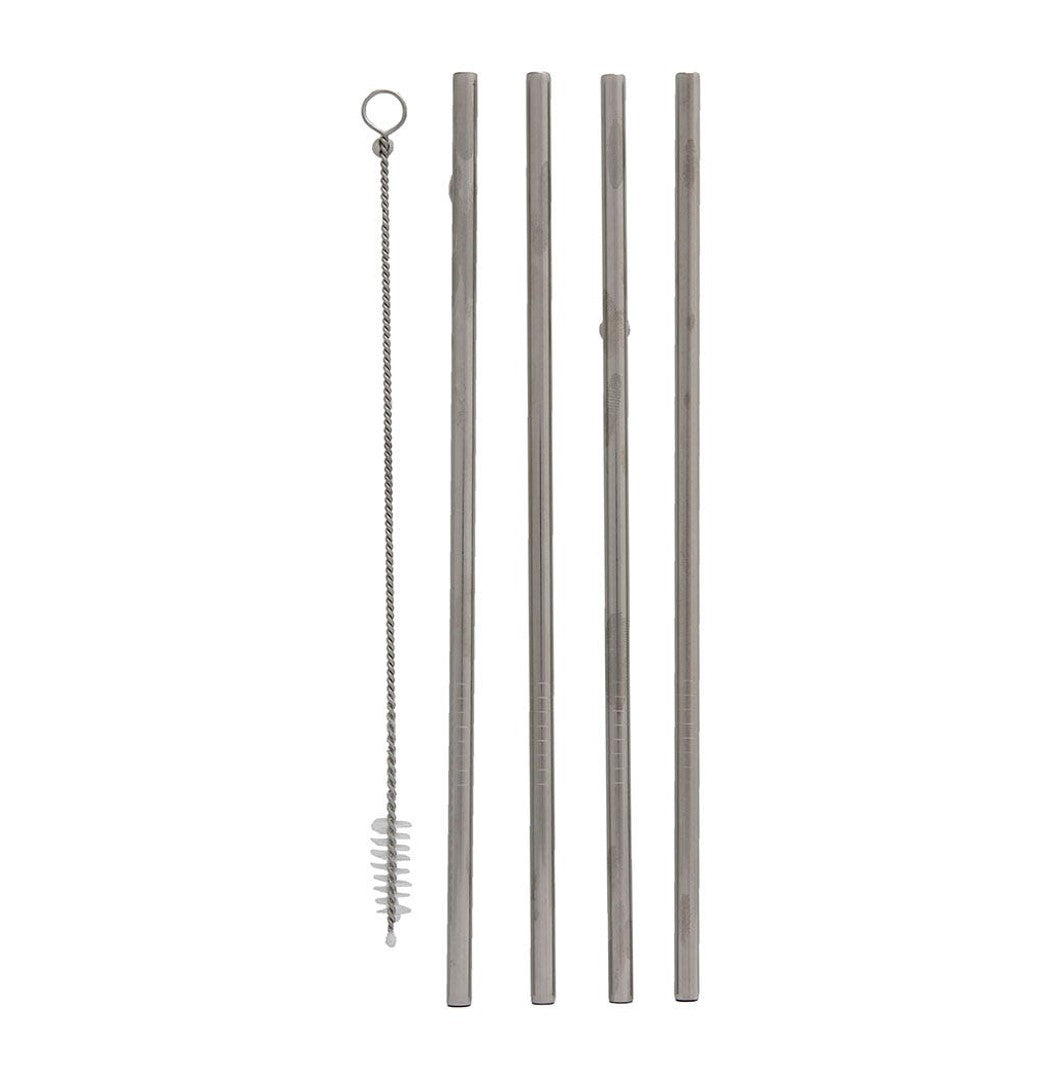 JUEGO DE POPOTES ACERO INOXIDABLE RECTOS 21CM SKU : 146-025-001