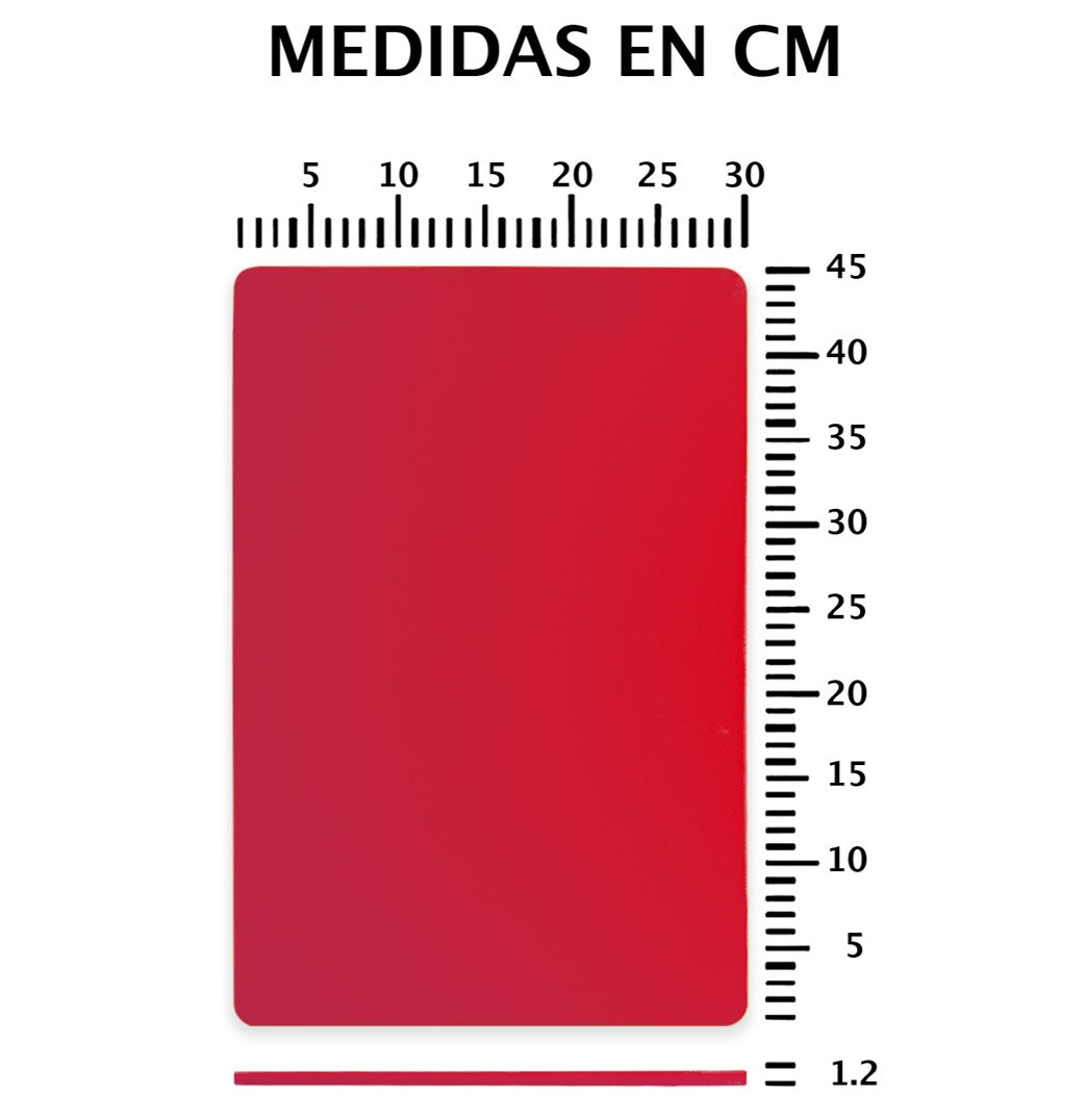 TABLA PARA PICAR POLIETILENO 45X30X1.2 CM ROJO SKU : 170-001-114