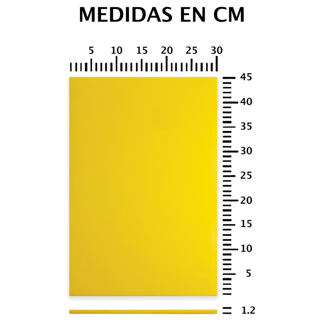 TABLA PARA PICAR POLIETILENO 45X30X1.2CM AMARILLO SKU : 170-001-115