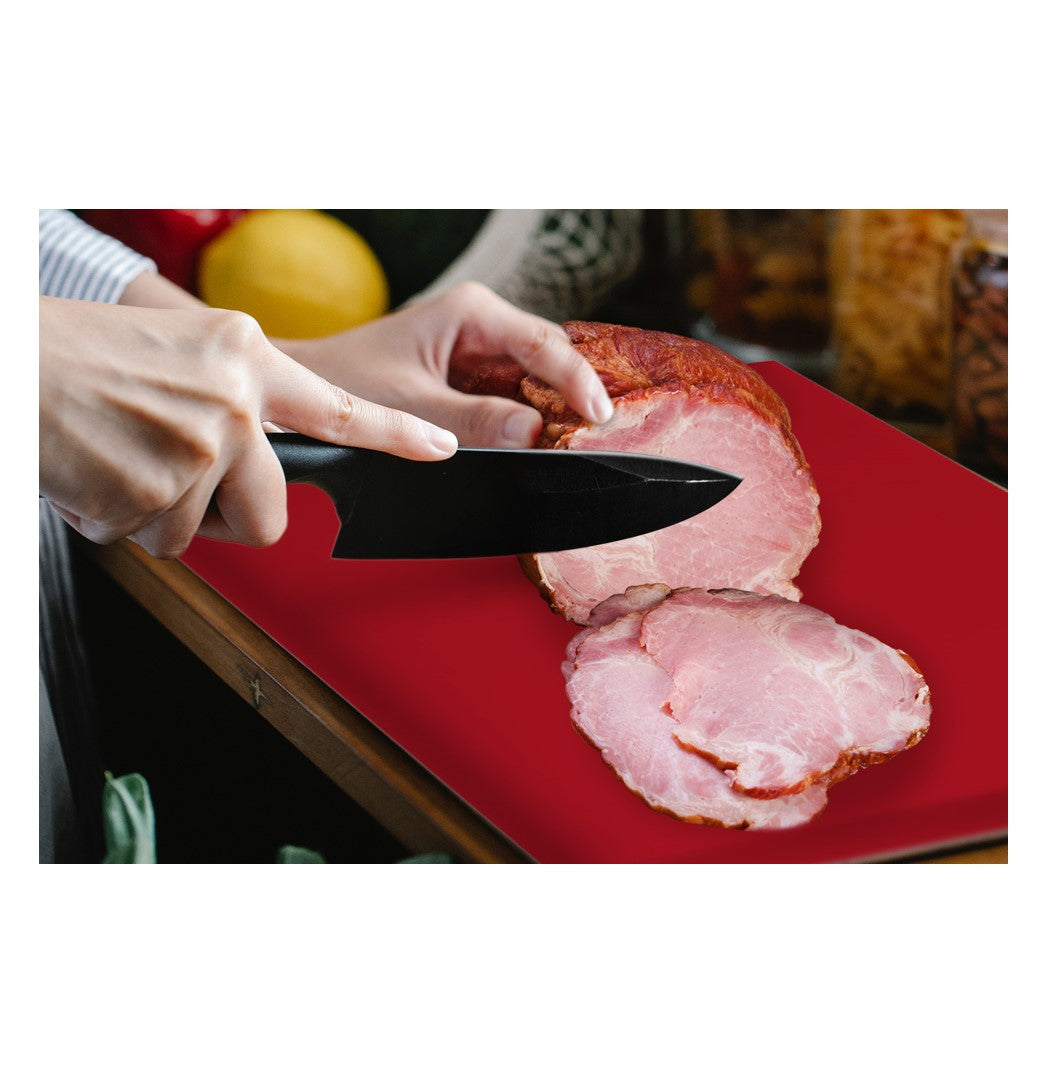 TABLA PARA PICAR POLIETILENO 45X30X1.2 CM ROJO SKU : 170-001-114