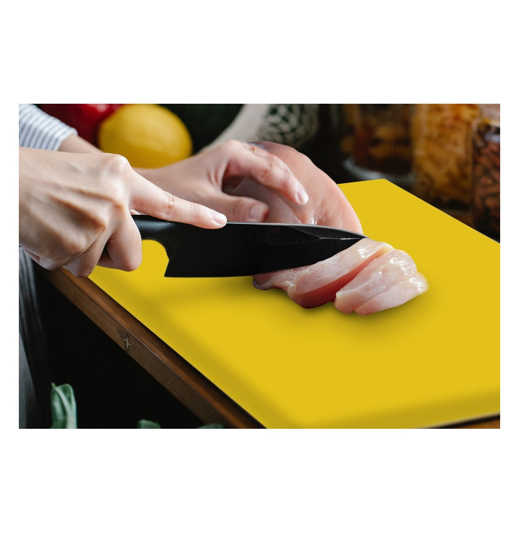 TABLA PARA PICAR PE 45X30X1.8CM AMARILLO SKU : 170-001-125