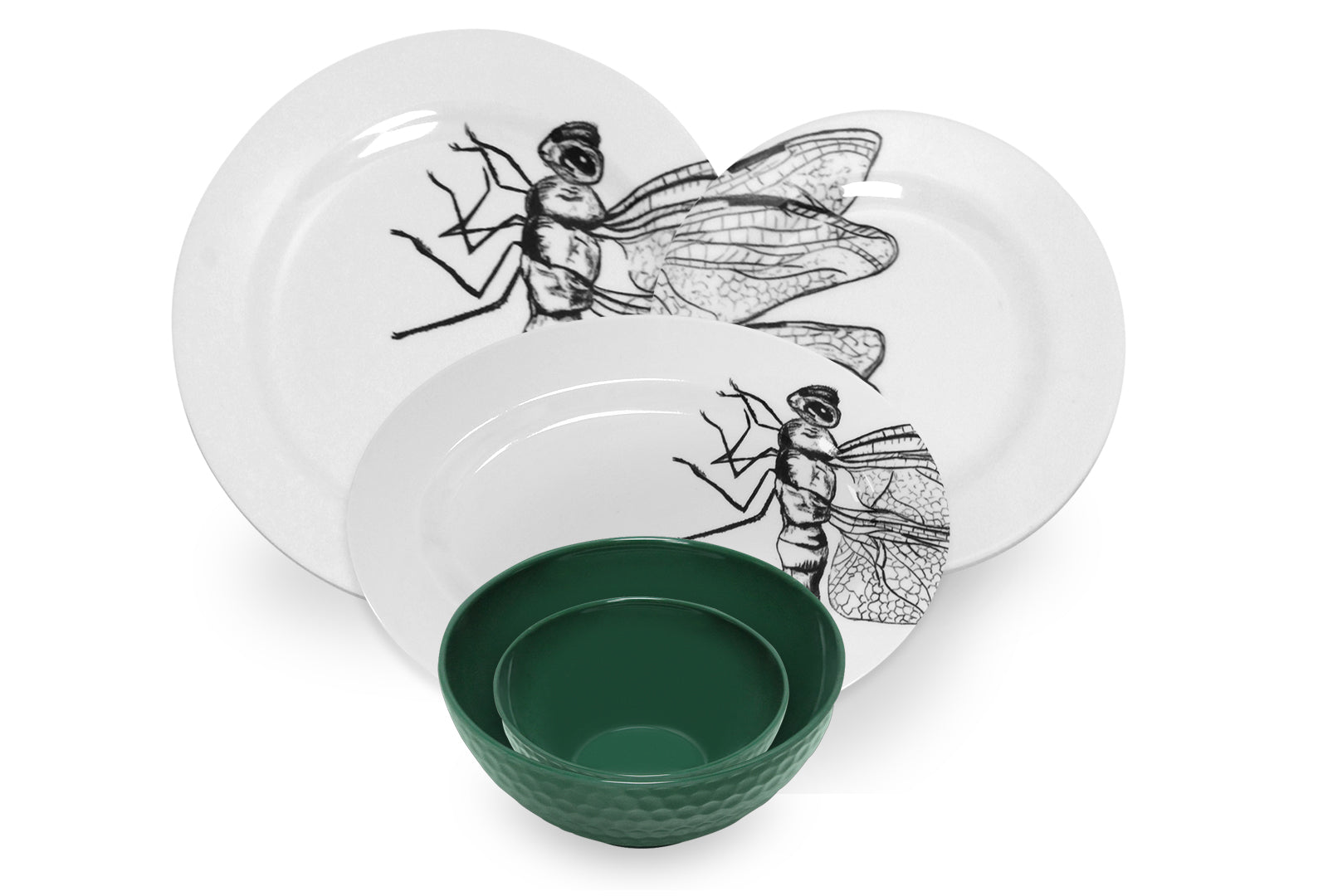 VAJILLA 16 PZAS. DISEÑO DE LIBÉLULA SKU : 003-016-912