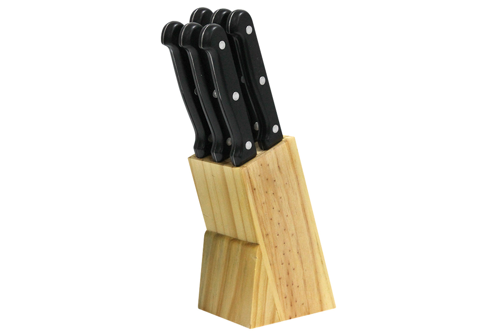 JUEGO DE 6 CUCHILLOS FILETEROS NEGRO HOJA COMPLETA/MADERA SKU : 050-006-940