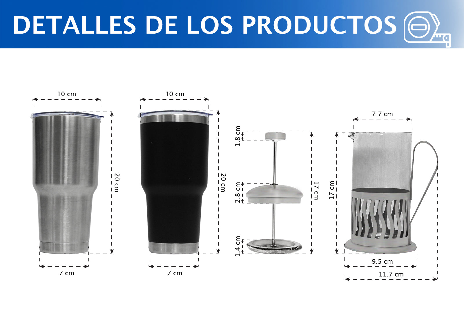 SET DE 2 TERMOS DE COLORES NEGRO Y GRIS, 30 OZ CON PRENSA FRANCESA SKU : 150-003-920
