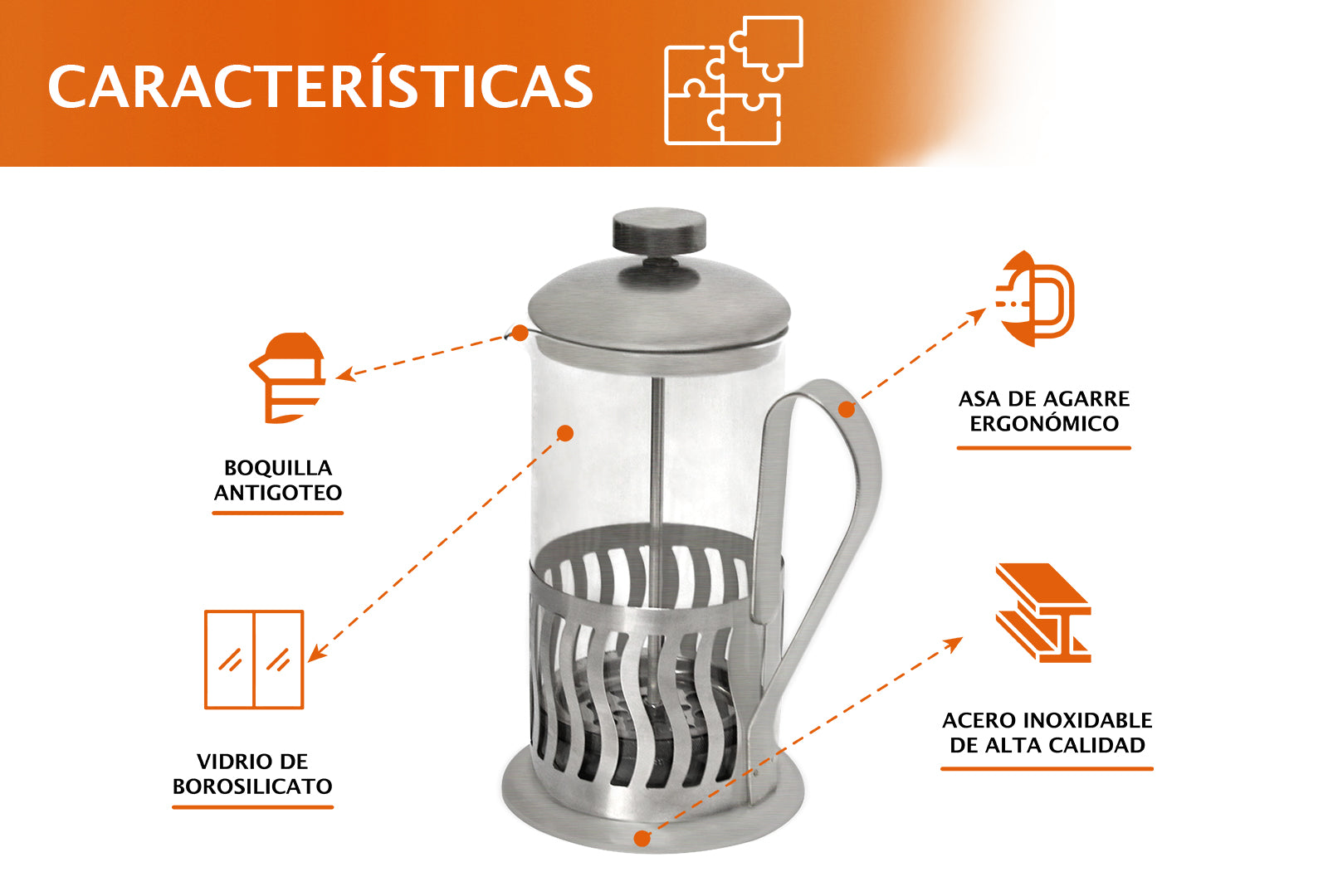PRENSA FRANCESA 600 ML SKU : 027-101-060