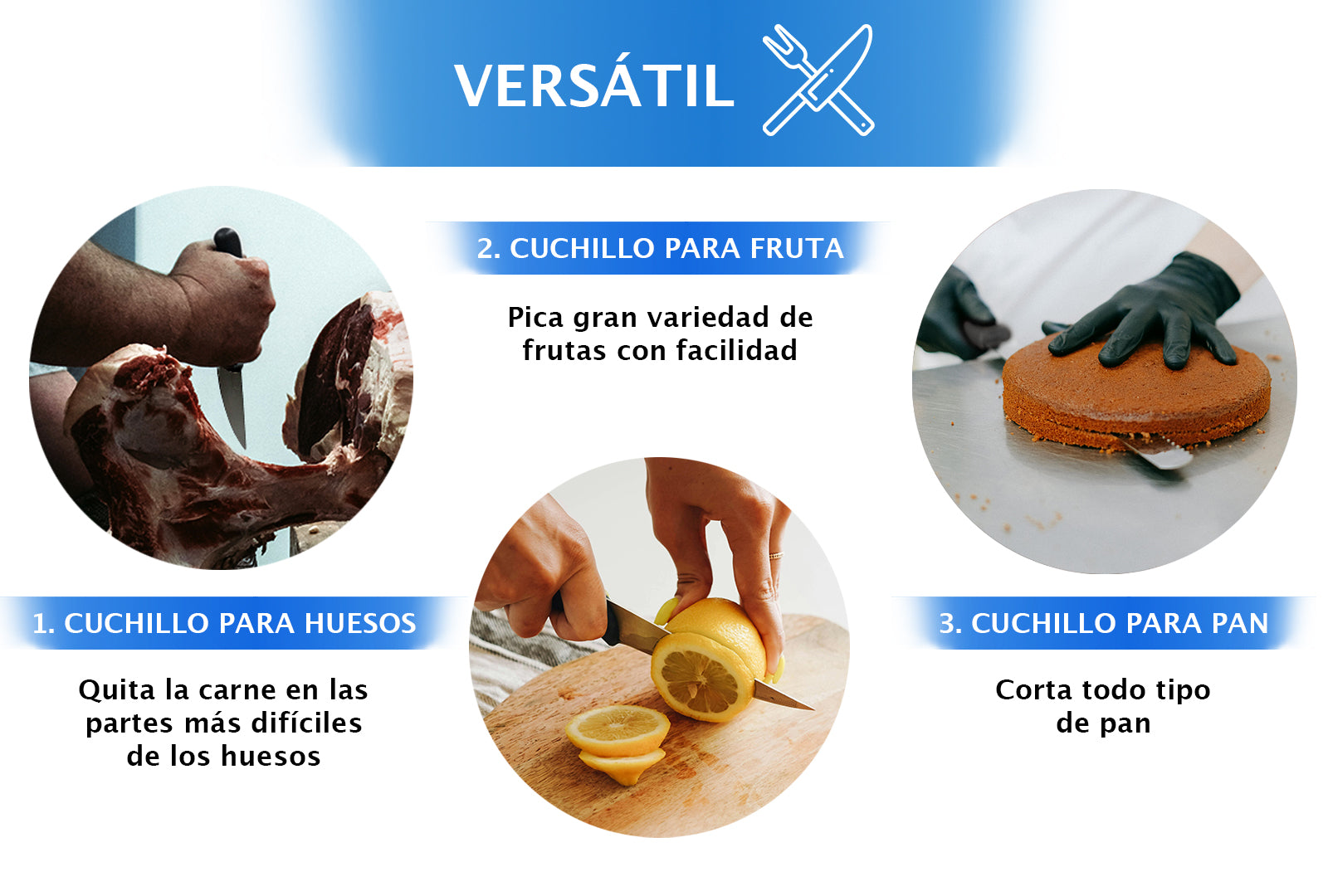 JUEGO DE 5 CUCHILLOS Y TIJERAS CON BASE DE MADERA SKU : 050-007-937