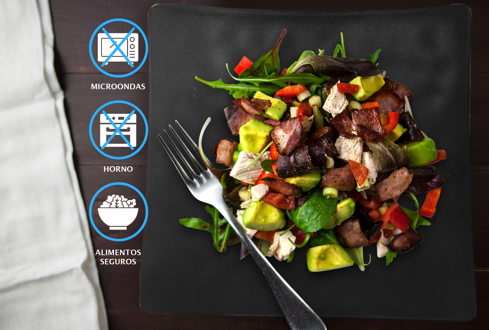 SET VAJILLA DE MELAMINA NEGRA JET BLACK SKU : 105-018-927