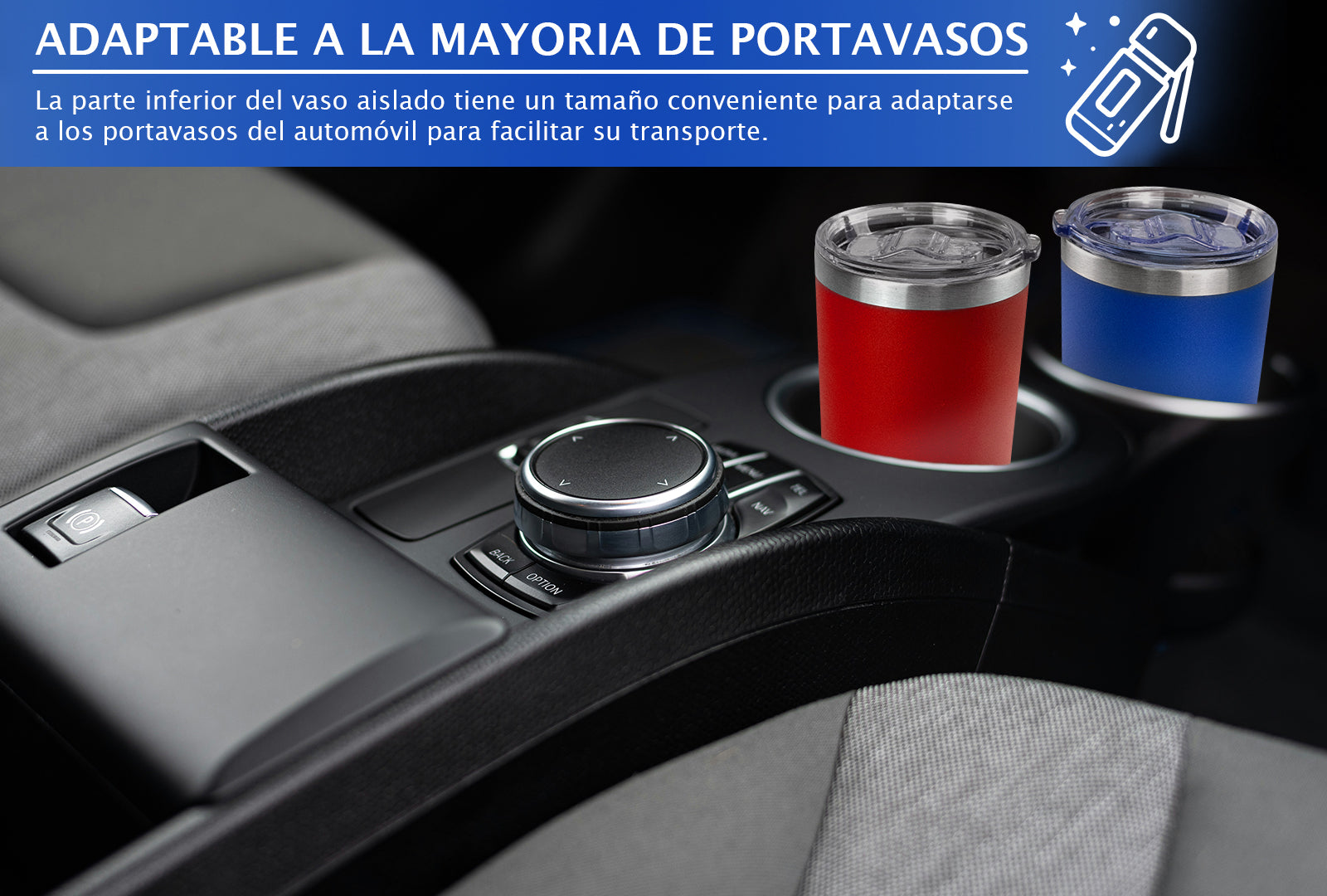 SET 2 TERMOS DE COLORES ROJO Y AZUL, 20 OZ CON POPOTE SKU : 150-003-922