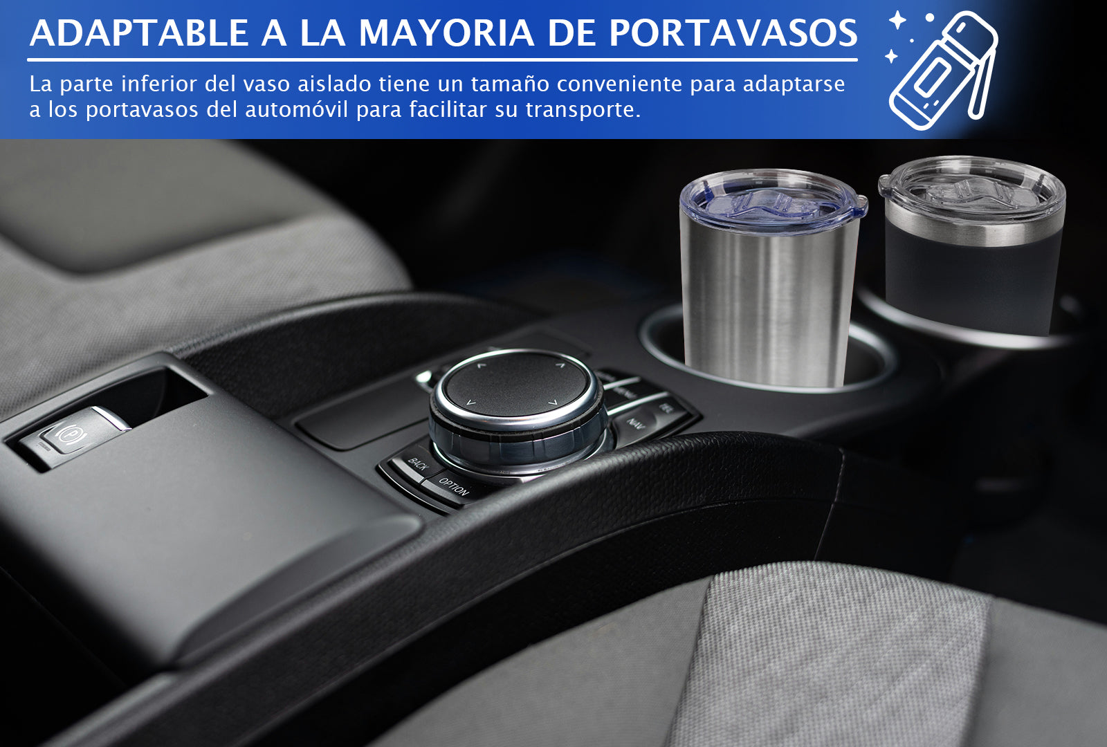 SET 2 TERMOS DE COLORES GRIS METÁLICO Y NEGRO, 20 OZ CON POPOTE SKU : 150-003-921