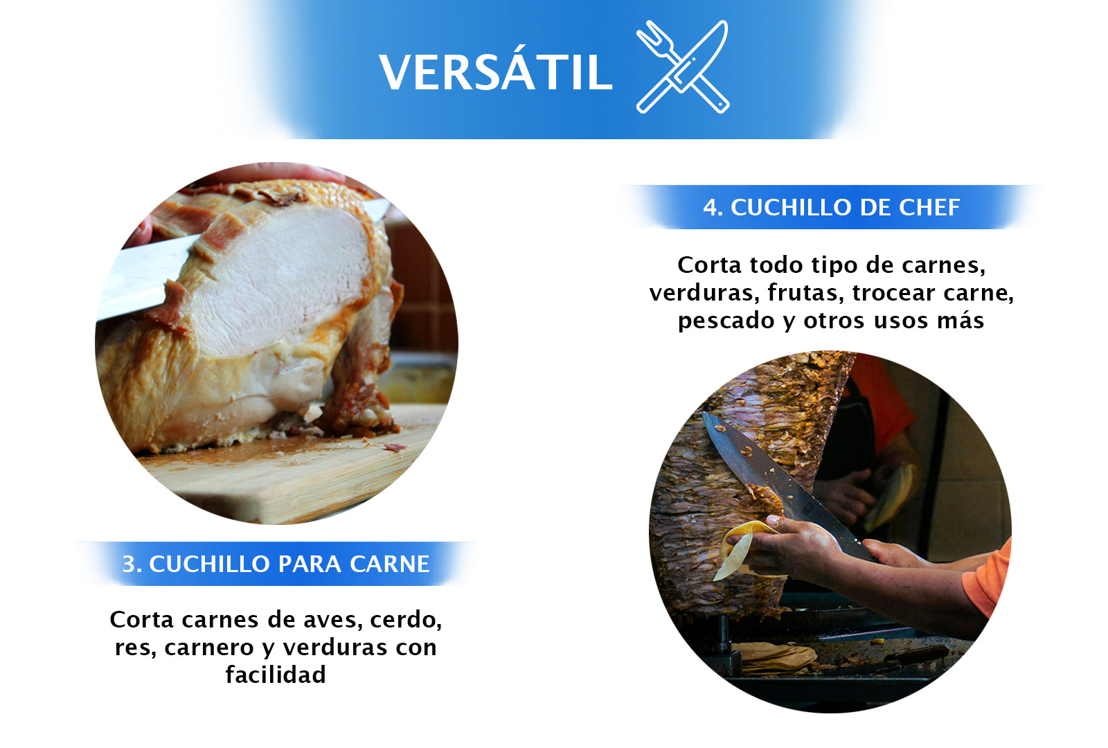 JUEGO DE CUCHILLOS 4 PIEZAS CON TIJERAS Y TABLA DE MADERA SKU : 050-005-938