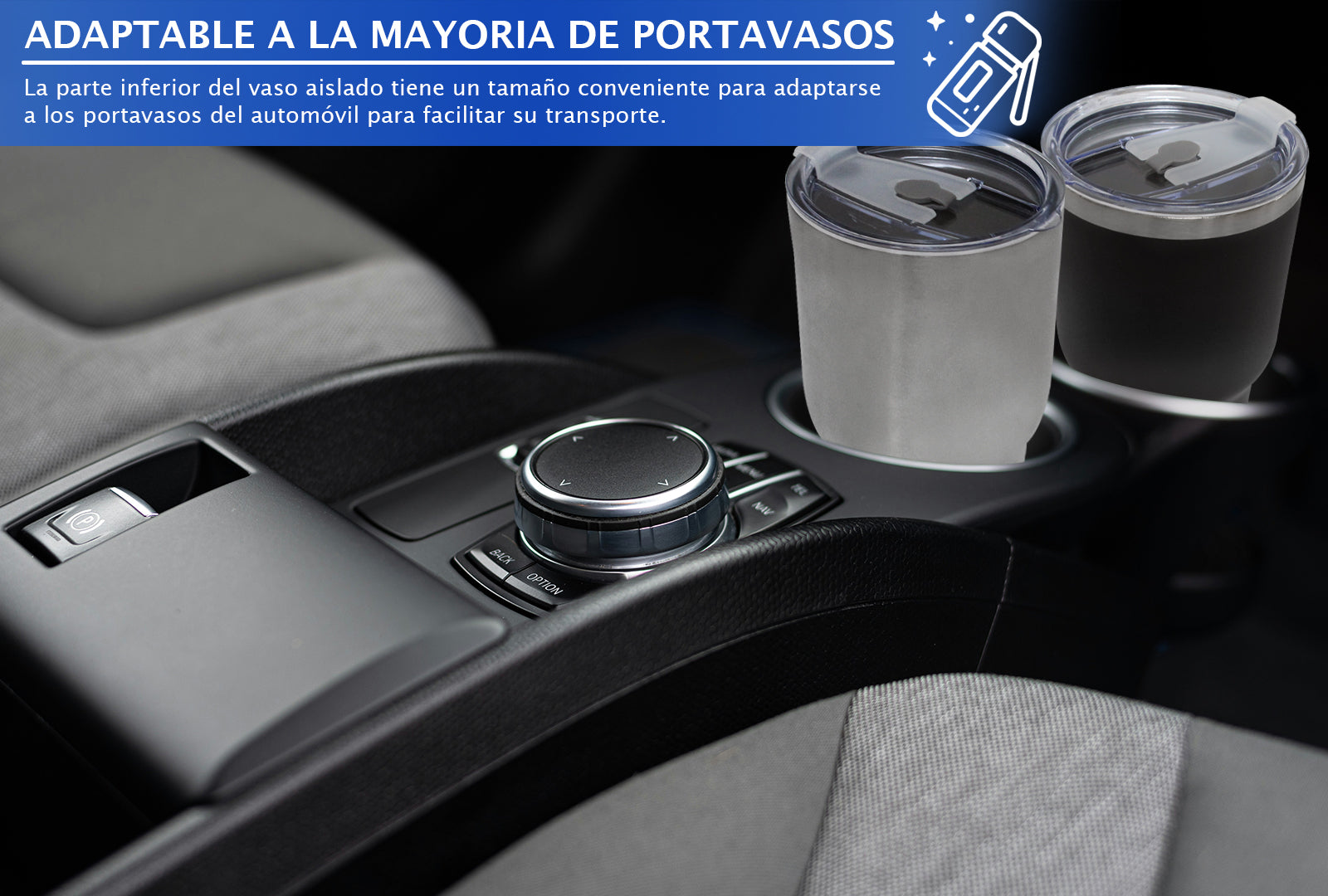 SET DE 2 TERMOS DE COLORES NEGRO Y GRIS, 30 OZ CON PRENSA FRANCESA SKU : 150-003-920