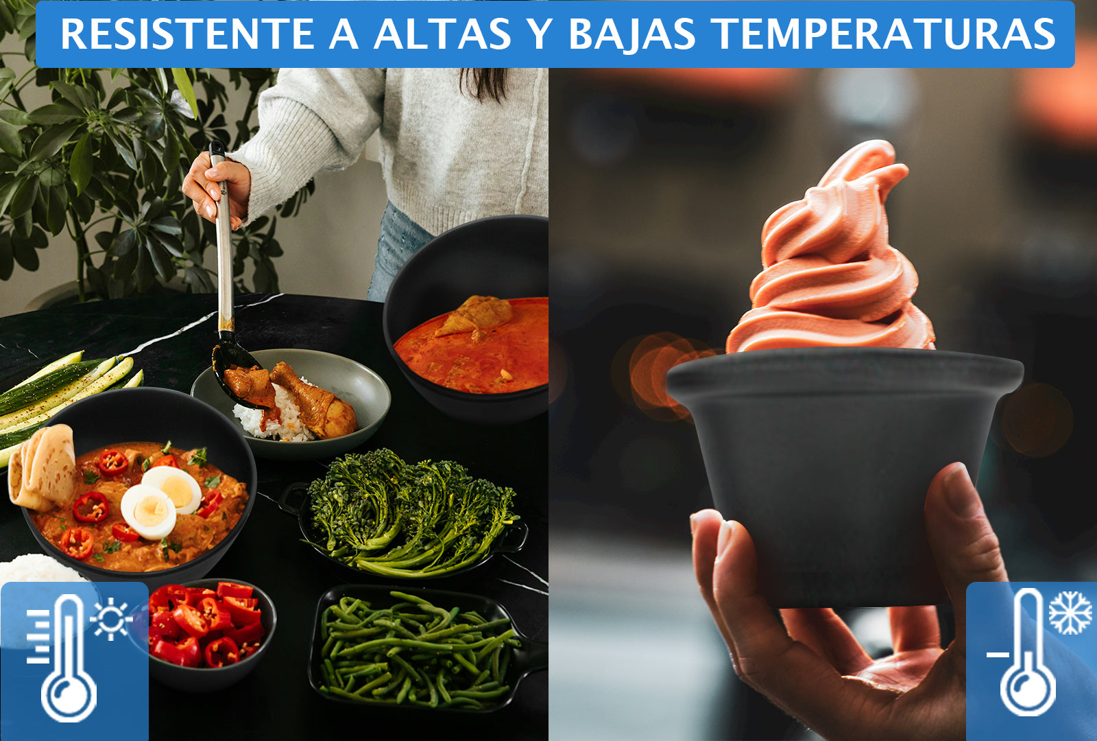 SET VAJILLA DE MELAMINA NEGRA JET BLACK SKU : 105-018-927