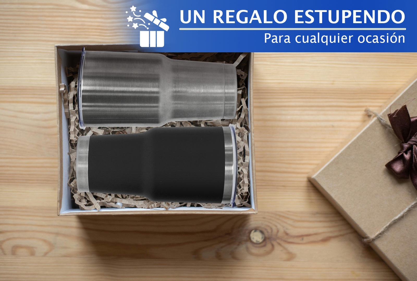 SET DE 2 TERMOS DE COLORES NEGRO Y GRIS, 30 OZ CON POPOTE SKU : 150-003-923