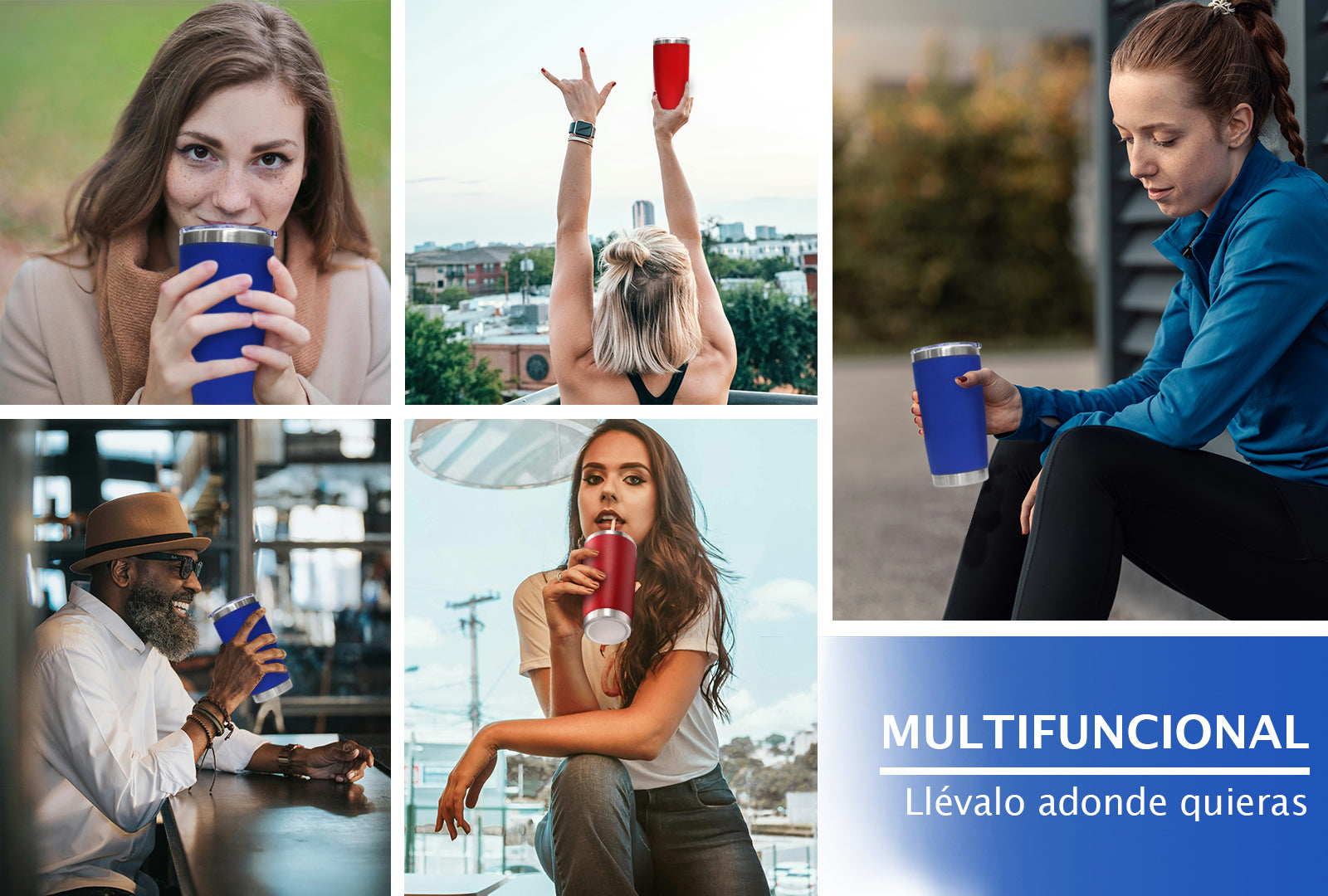 SET 2 TERMOS DE COLORES ROJO Y AZUL, 20 OZ CON PRENSA FRANCESA SKU : 150-003-919