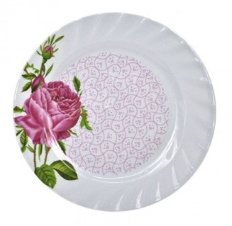 PLATO PASTELERO ONDULADO 8" DE MELAMINA FLOR ROSA     SKU : 003-025-001