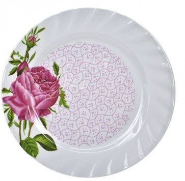 PLATO TRINCHE ONDULADO 10" DE MELAMINA FLOR ROSA     SKU : 003-025-006