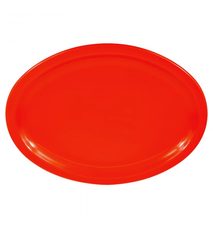 PLATO OVALADO 11.5" DE MELAMINA ROJO SKU : 004-016-101