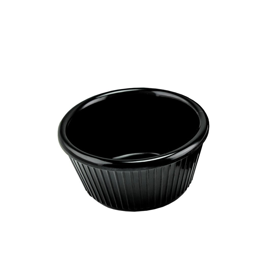 RAMEQUIN DE 2 OZ RAYADO MELAMINA NEGRO SKU : 004-017-126