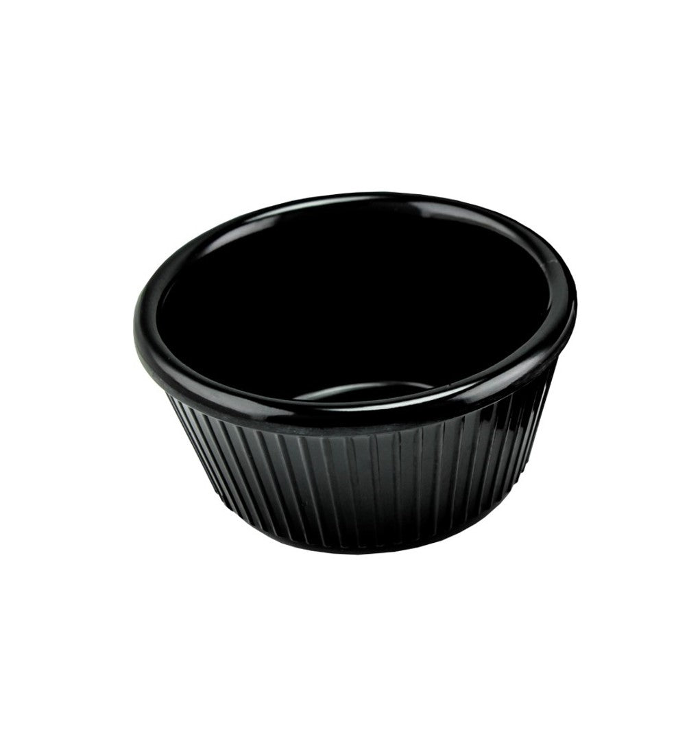 RAMEQUIN DE 4 OZ RAYADO MELAMINA NEGRO SKU : 004-017-127