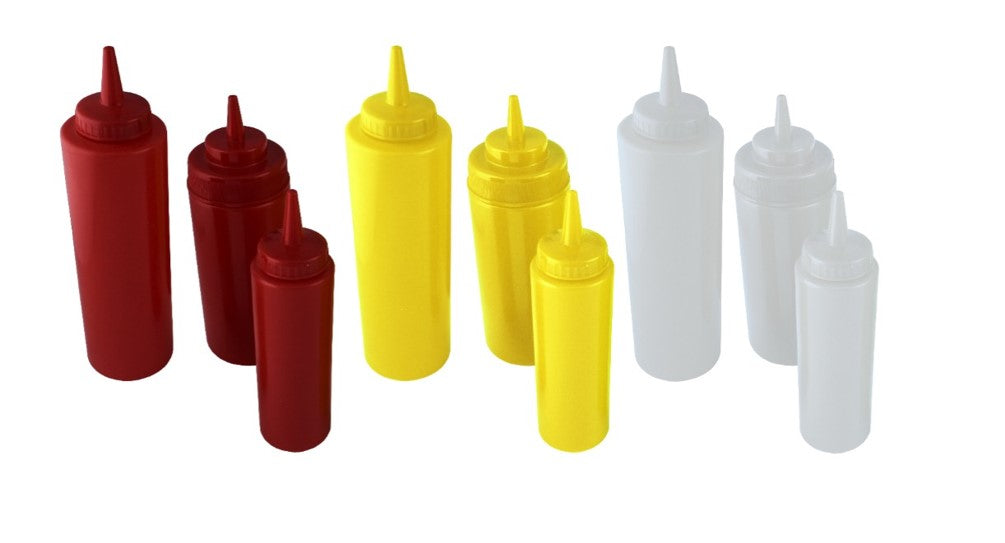 BOTELLA DISPENSADORA PLASTICO AMARILLO 12OZ SKU : 023-001-013