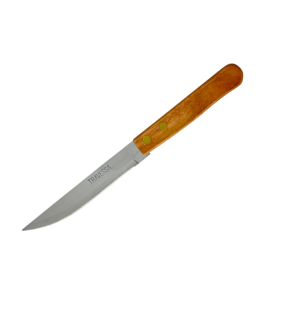 DOCENA CUCHILLO FILETERO 4.5" MANGO DE MADERA SIN SIERRA SKU : 051-001-013