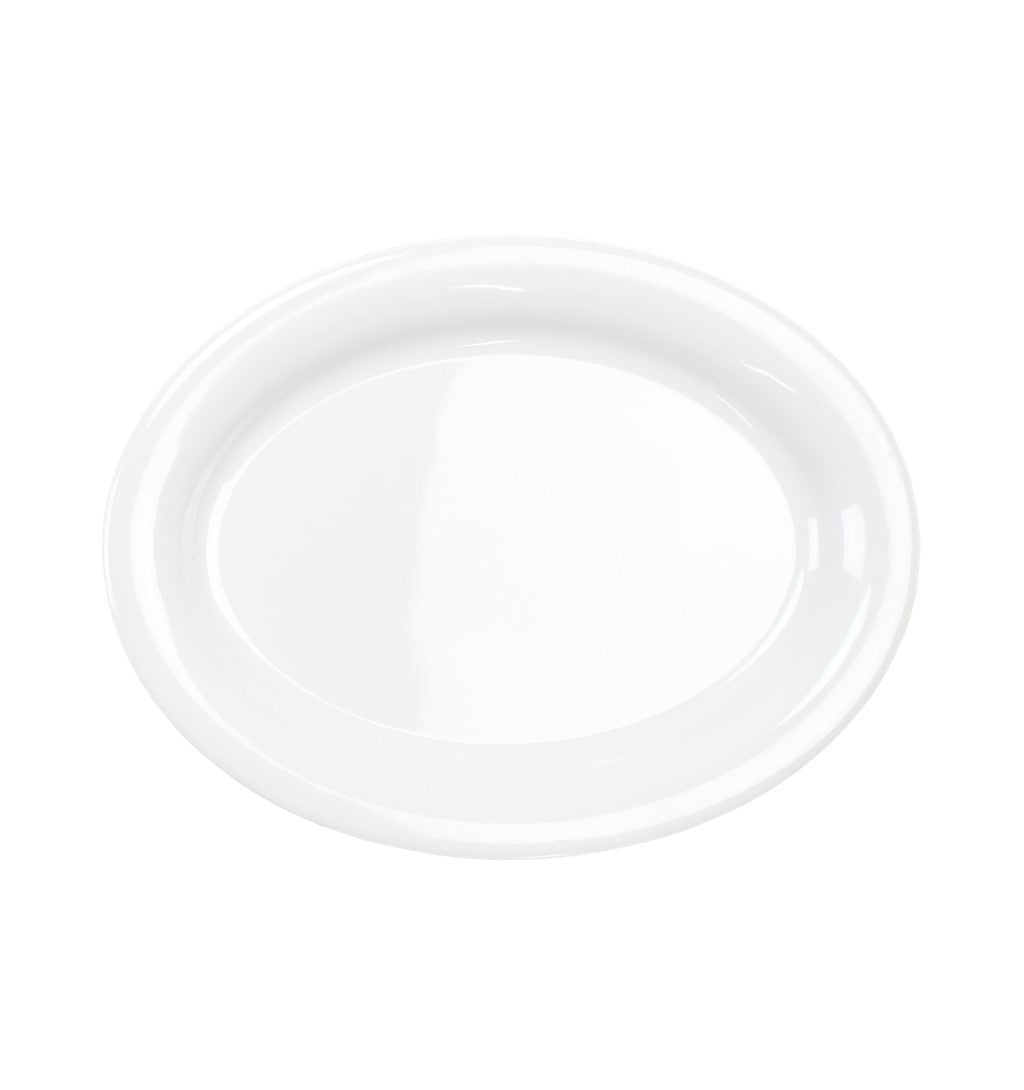 PLATO OVALADO 12" MELAMINA BLANCA DIAMANTE SKU : 105-009-102