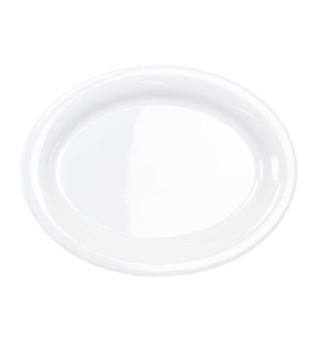 PLATO OVALADO 14" MELAMINA BLANCA DIAMANTE SKU : 105-009-103