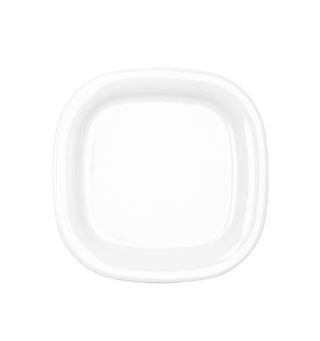 PLATO ENSALADA CUADRADO 8" MELAMINA BLANCA DIAMANTE SKU : 105-009-129