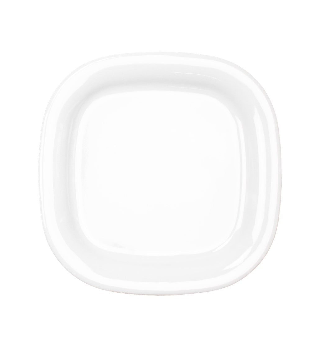 PLATO ENSALADA CUADRADO 10" DE MELAMINA BLANCA DIAMANTE SKU : 105-009-130