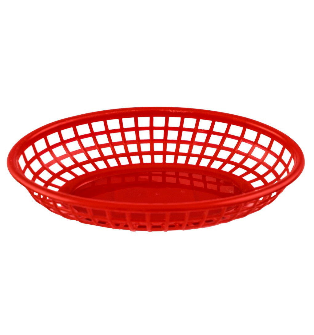 CANASTA FAST FOOD OVAL 23X15X4CM, ROJO SKU : 121-001-003