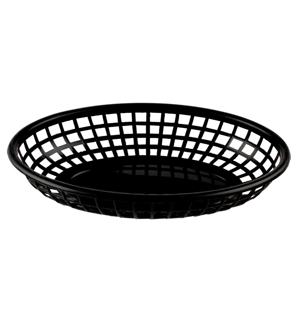 CANASTA FAST FOOD OVAL 23X15X4CM, NEGRO     SKU : 121-001-005