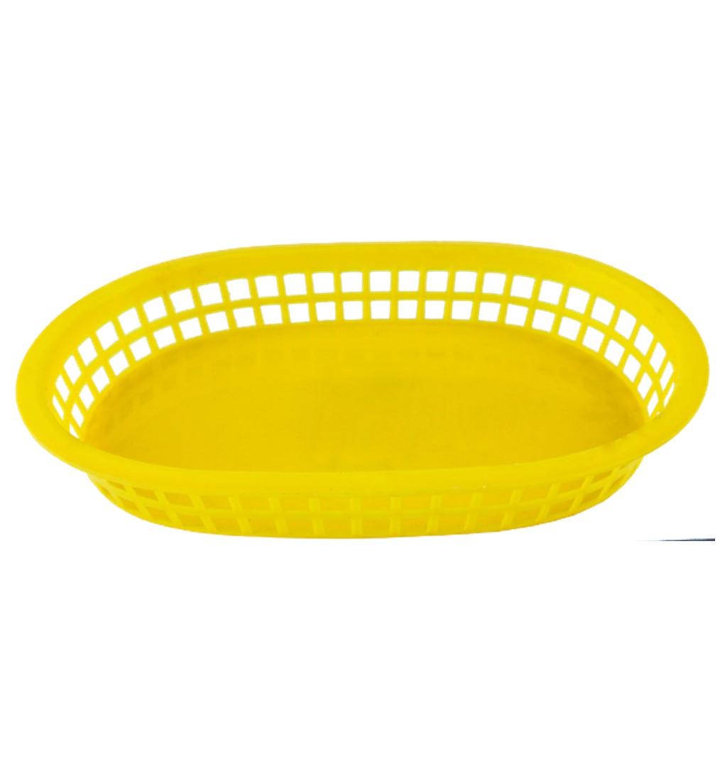 CANASTA FAST FOOD OBLONGA 27.5X17.5X4CM AMARILLO SKU : 121-002-004
